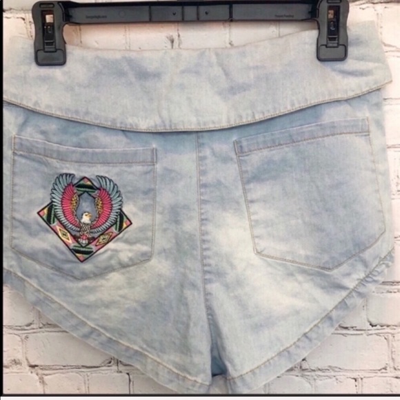 ONE TEASPOON   /Chambray Bobby Shorts - Picture 3 of 5